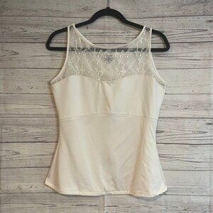 Spanx Sleeveless Top with‎ Lace Detail, Size XL
